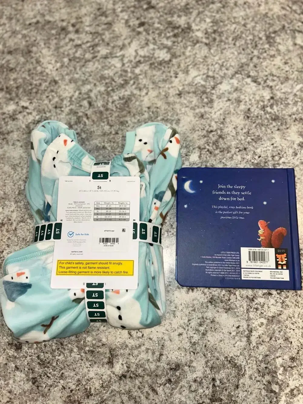 Carter's Kids' Holiday 2-Piece Snowman Pajama Set and 'Bedtime, Little Ones!'